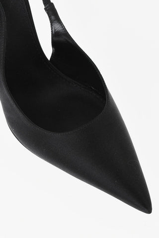 Satin Slingbacks LIDIA With Crystal-Embellished Strap 11cm Heel