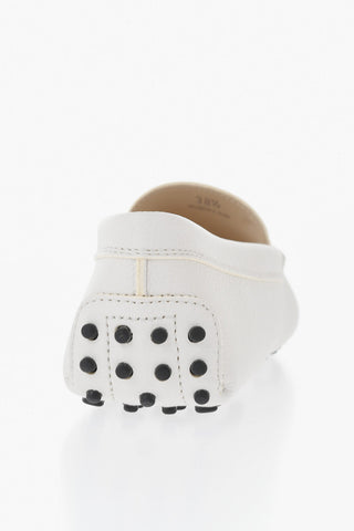 Hammered Leather Penny Loafers With Rubber Pebble Sole