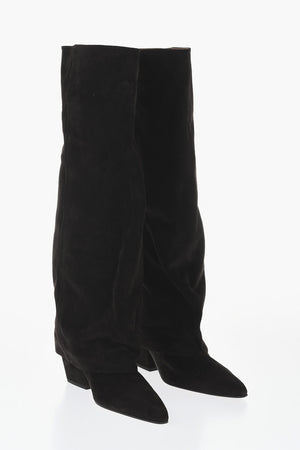 Suede Boots JANE With Turn-Up Cuff 6.5cm Heel