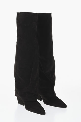 Suede Boots JANE With Turn-Up Cuff 6.5cm Heel