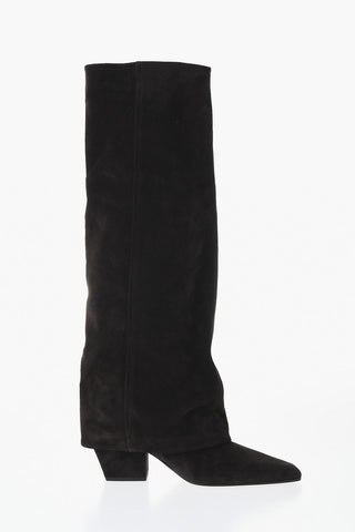 Suede Boots JANE With Turn-Up Cuff 6.5cm Heel