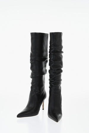 MICHAEL Stivali Alti DAWN In Pelle Arricciat 8cm