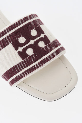 Jacquard Fabric Sandals with Embroidered Logo