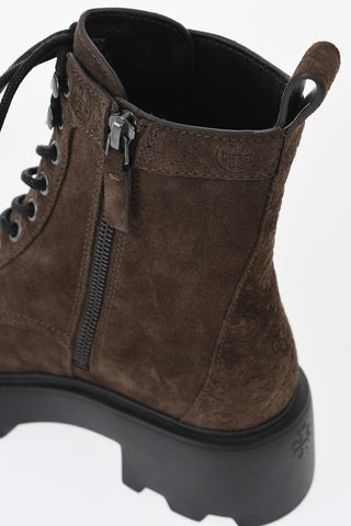 Stivaletti in Suede con Dettaglio Logato 