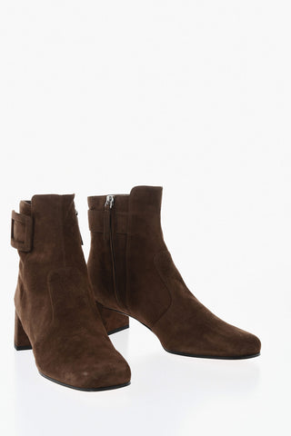 Suede Ankle Boots POLLY with Tone-on-Tone Buckle