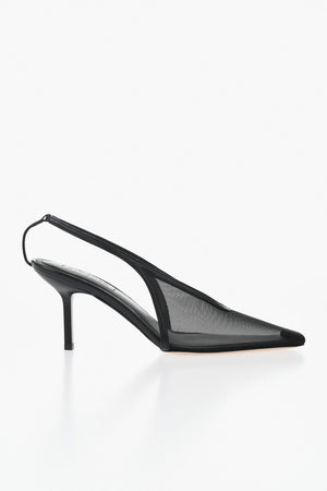 Slingback EVELINA in Mesh con Punta Squadrata Tacco 9cm