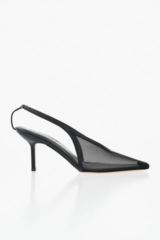 Mesh Slingbacks EVELINA With Square Toe 9cm Heel