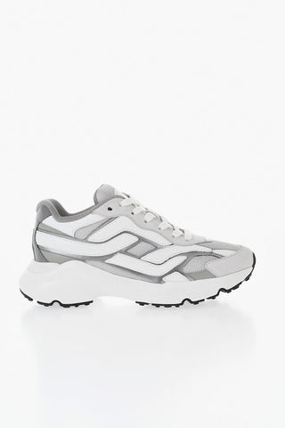 Sneakers Basse in Pelle e Tessuto