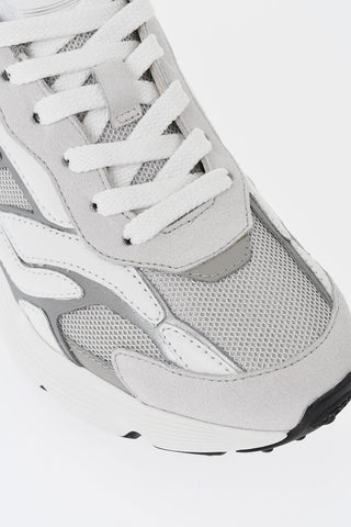 Sneakers Basse in Pelle e Tessuto