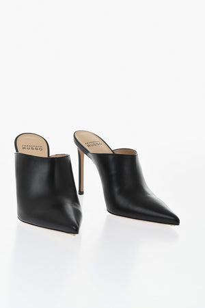 Mules aus Leder mit spitzer Spitze und 11 cm Stilettoabsatz