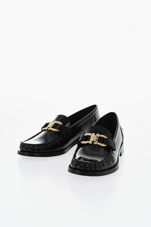 Patent Leather Loafers MARYAN with Gold Gancini Detail