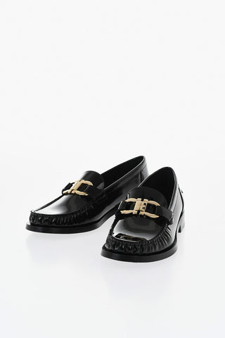 Lackleder-Slipper MARYAN Mit Goldenem Gancini-Detail