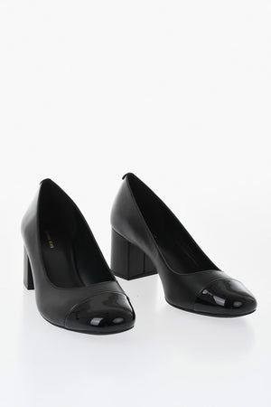 MICHAEL Leather Pumps PERLA in Solid Color with Patent Leather Toe, 6cm Heel