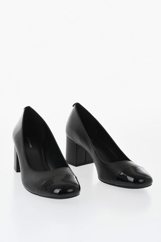MICHAEL Leather Pumps PERLA in Solid Color with Patent Leather Toe, 6cm Heel