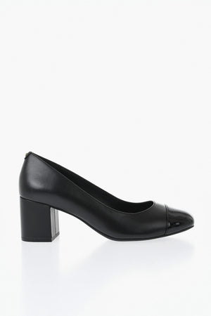 MICHAEL Leather Pumps PERLA in Solid Color with Patent Leather Toe, 6cm Heel