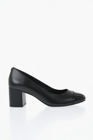 MICHAEL Leather Pumps PERLA in Solid Color with Patent Leather Toe, 6cm Heel