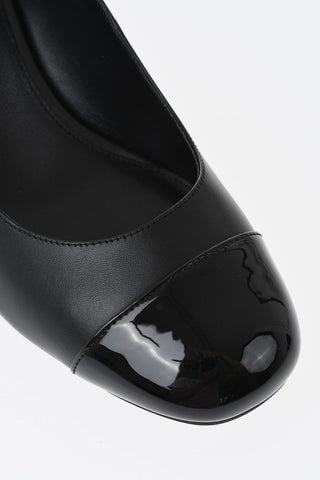 MICHAEL Leather Pumps PERLA in Solid Color with Patent Leather Toe, 6cm Heel