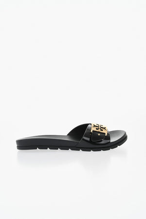 Solid-Color Slides with Gold Buckle