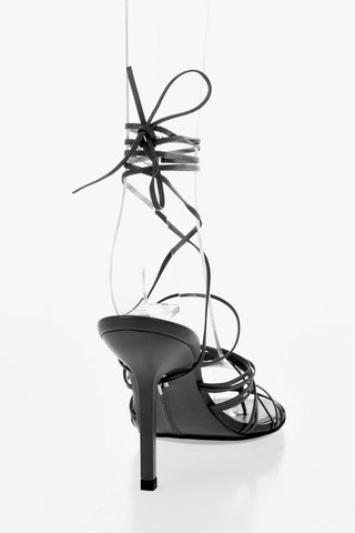 Lace-Up Thong Sandals BROOKE Leather Heel 11.5 cm