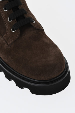 Anfibi in Suede con Zip Laterale