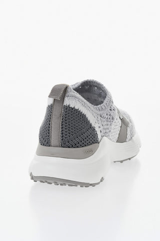 Technical Knit Slip-On Sneakers with Leather Detail