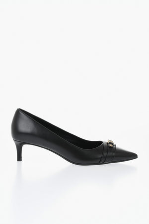 MICHAEL Leather Pumps MANDY with Gold-Effect Monogram