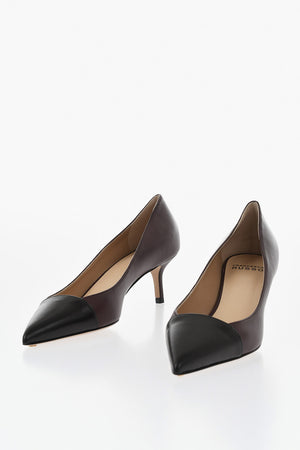 Two-Tone Leather Pumps with 5.5 cm Heel