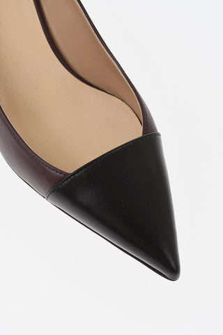Two-Tone Leather Pumps with 5.5 cm Heel