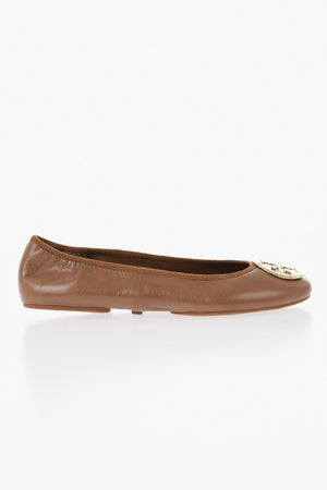 Ballerine in Pelle con Dettaglio Dorato