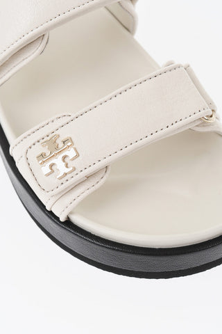 Leather Sandals KIRA with Velcro Closure and Logo Details