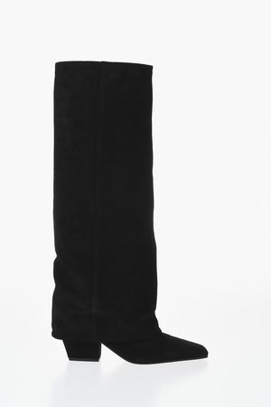 Stivali JANE in Suede con Risvolto Tacco 6.5cm