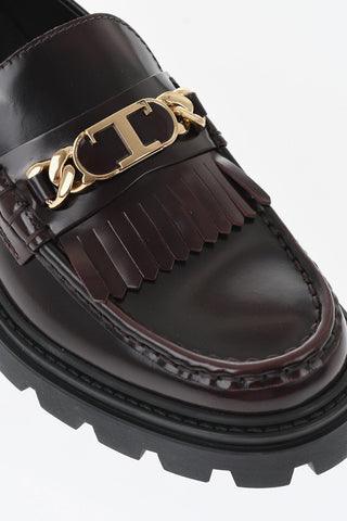Mocassini Kiltie in Pelle con Dettaglio in Metallo Dorato