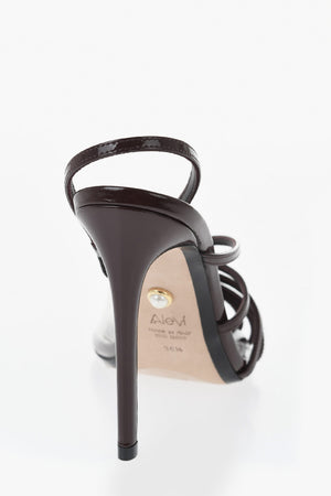 Sandali BENNY in Pelle Lucida con Dettaglio Trasparente Tacco 12cm