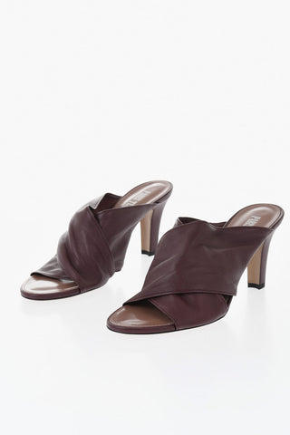 Leather Mules MARIA With Crisscross Band 7.5cm Heel