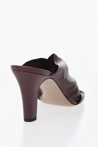 Leather Mules MARIA With Crisscross Band 7.5cm Heel