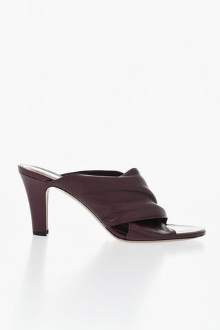 Leather Mules MARIA With Crisscross Band 7.5cm Heel