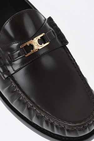 Leather Loafers with Gold-Effect Monogram