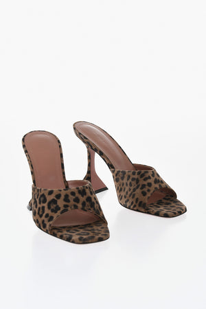 Leather Animal-Print Mules 10cm