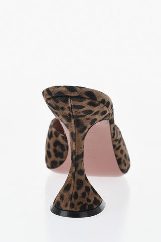 Leather Animal-Print Mules 10cm