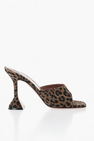 Leather Animal-Print Mules 10cm