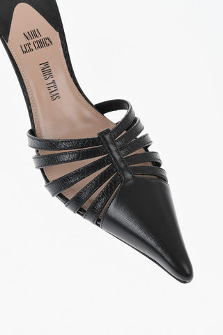 NADIA LEE COHEN Python-Effect Leather Mules NADIA 10 cm Heel