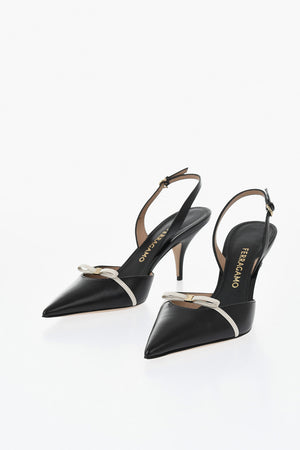 Slingback GYLLA aus Leder mit Schleife und 7 cm Absatz
