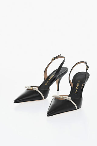 Leather Slingback GYLLA with Bow and 7 cm Heel