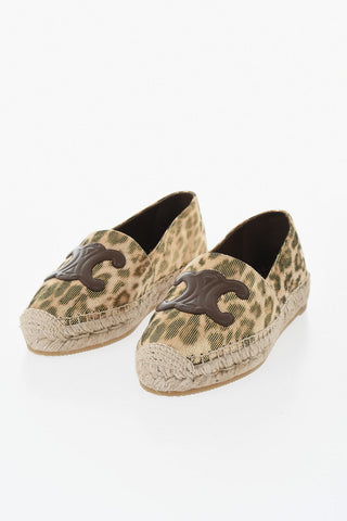 Laminated Leather Espadrilles with Animal-Print and Monogram
