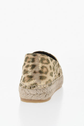 Esapadrillas in Pelle Laminata a Fantasia Animalier con Monogram