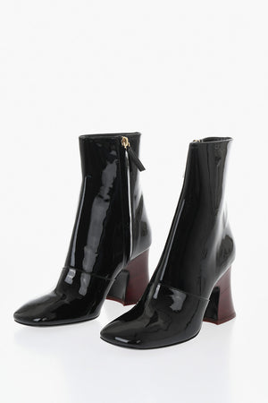 Stivaletti JANIS in Vernice con Punta Squadrata e Zip Laterale Tacco 8cm