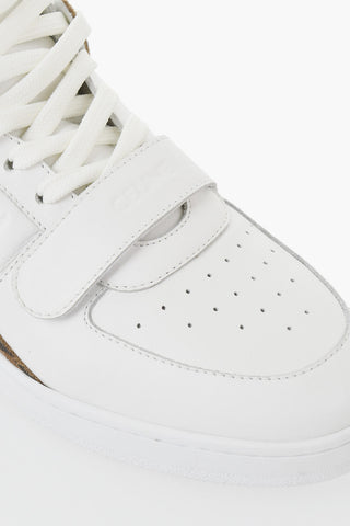 Leather High-Top Sneakers with Animal-Print Detail