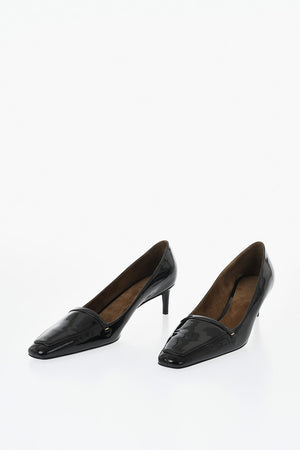 Patent Leather Pumps With Square Toe, 5.5cm Heel