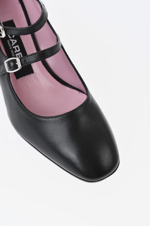 Decolletè Mary Jane ALICE 22 in Pelle con Doppia Fibbia Argentata Tacco 7cm