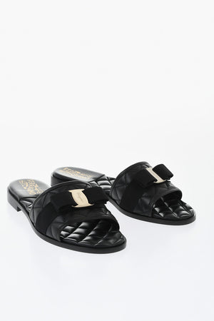Sandalen LOVEC Aus Gestepptem Leder Mit Schleife